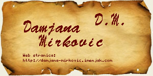 Damjana Mirković vizit kartica